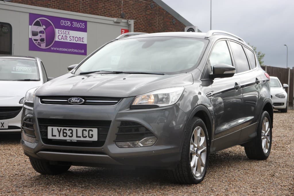 Dark grey Ford Kuga 2.0 TDCi Titanium 5dr on the Essex Car Store forecourt